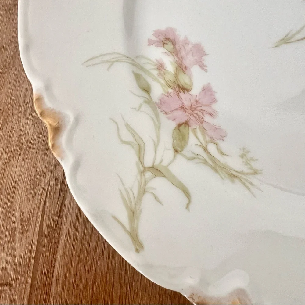 1‎ Pc Théodore Haviland Limoges Schleiger Salad Plate Pink Flower 8 1/2” Vintage